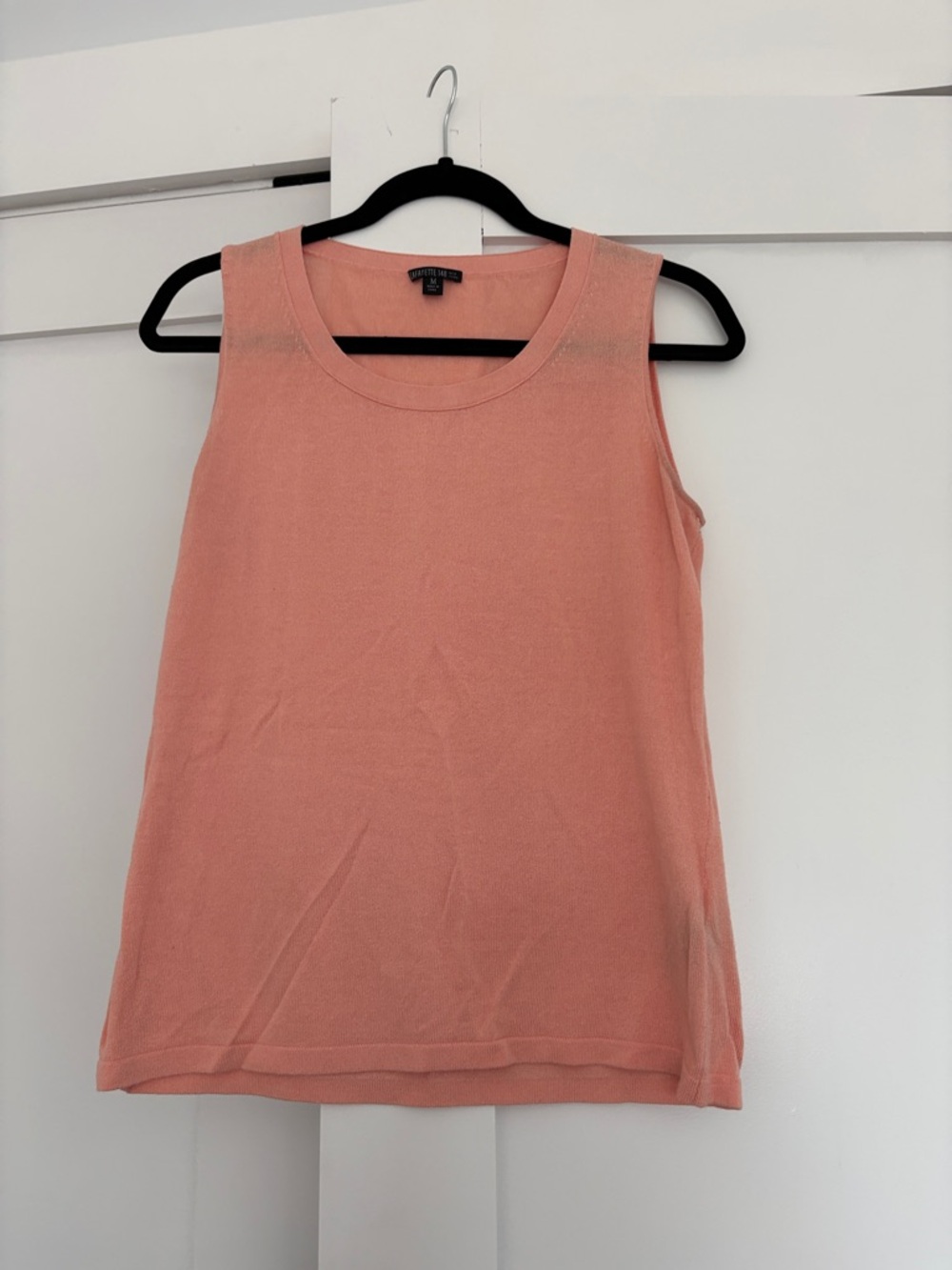 Lafayette 148 New York Peach Sleeveless Knit Tank